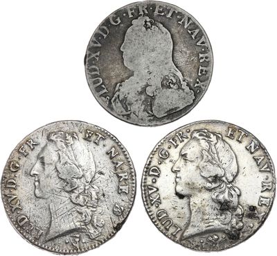 trois pièces d'argent datant du règne de George IV