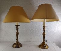 Paire de lampes en laiton, abat-jour crème. (photo 2)