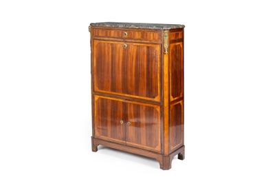 an image of a wooden cabinet with marble top
