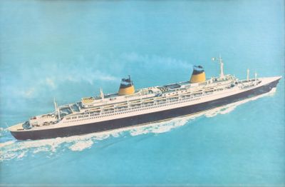 une photo d'un grand paquebot de croisière sur l'eau