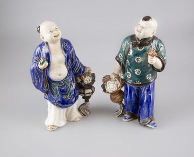 paire de figurines chinoises représentant un homme et une femme