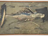 un tableau représentant un poisson, accroché au mur