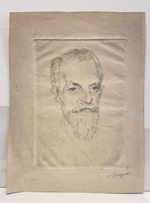 drawing of a man with a beard and a mustache on a piece of paper