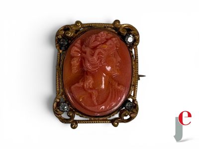 une image représentant une femme portant une broche rouge