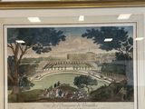 an old picture of a picture of a palace in a frame
