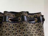 an image of a brown and black bag on a white background
