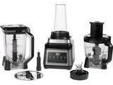 three blenders sitting next to each other on a white background