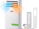 an image of a portable air conditioner with a fan and a remote control
