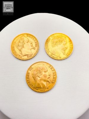 Lot de 3 Pièces 20 francs or P.