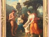 an image of a painting of a man and a woman with a baby