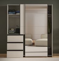 Armoire WINN 2- 2 portes coulissantes et 3 tiroirs - Décor S… (photo 2)