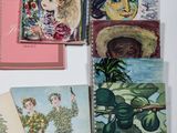 many cards of different colors and designs on the table