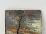 a painting of a tree in the middle of a field