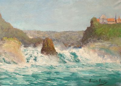 DURAND POPULUS (XXème) Les chutes du Rhin à Schaffhouse (SUI…