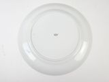 a white plate with a small green dot on it