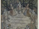 a painting of a group of women dancing in a circle