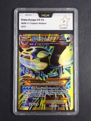 a close up of a card on a table with a black background