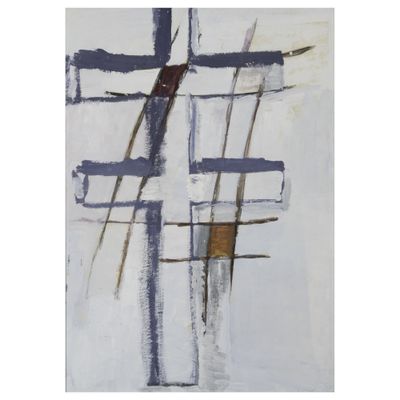 une peinture abstraite représentant une croix sur fond blanc