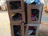 boxes stacked on top of each other in a warehouse
