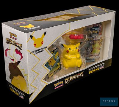 a box with a pokemon figure and a toy in it