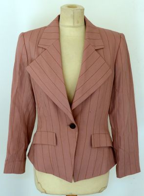 Hanae MORI Paris, veste blaser a motifs de fines rayures ver…