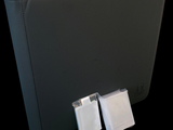 a picture of a black binder with a pair of usb drives attached to it