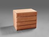 une image représentant une commode en bois sur fond gris