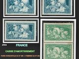four different postage stamps of france with the image of a man and woman
