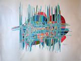 peinture représentant une œuvre d'art posée sur une surface blanche