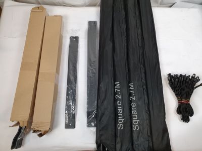 Lot de 2 - Parasol déporté carré 2.7M - Structure métal noir…