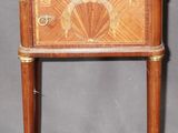an image of a small wooden table with a drawer on top of it