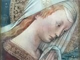 an image of a painting of a woman holding her hands together