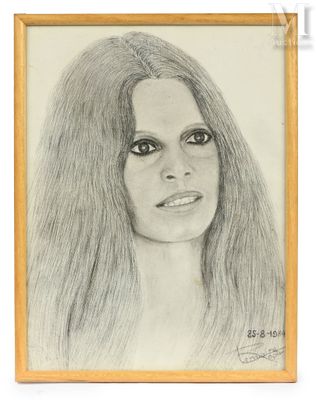 un dessin représentant une femme aux longs cheveux, dans un cadre en bois