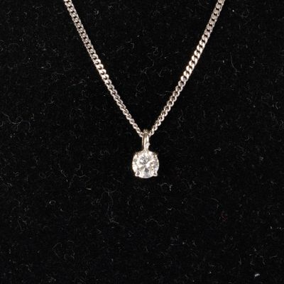 Collier en or blanc (750‰), chaîne en or maille gourmette, s… - Photo 1