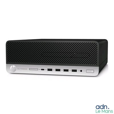 the hp desktop computer is sitting on a white surface