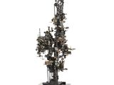 an image of a sculpture of a tree made out of various objects