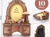 a picture of a table with a picture frame on it