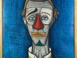 an image of a painting of a man with a clown nose