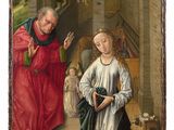 an image of a painting of a woman with a child and a man
