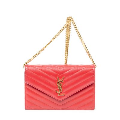 saint laurent chevrone leather shoulder bag
