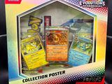 une présentation de cartes Pokémon dans une vitrine