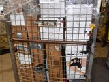 a cart full of boxes sitting on top of a floor