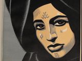 an image of a book with a woman ' s face painted on it