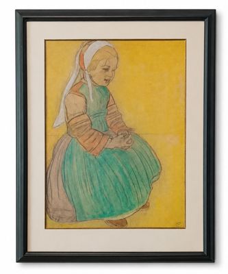 une image d'un tableau représentant une femme en robe verte