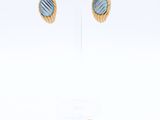 a pair of earrings and a ring on a white surface