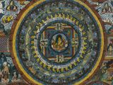 an image of a painting of a buddha in a circle