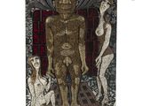 an image of a painting of a man and two women in a room