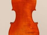 an old violin with a wooden back and a long neck