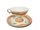 a cup and saucer on a saucer on a white background