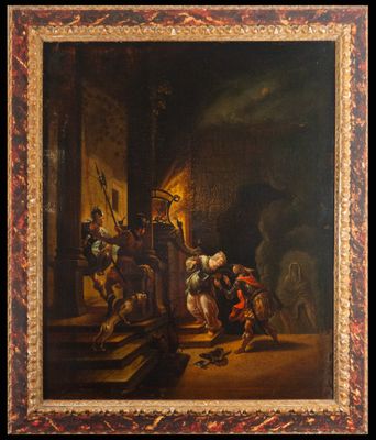 Le Reniement de saint Pierre, École flamande, XVIIe siècle